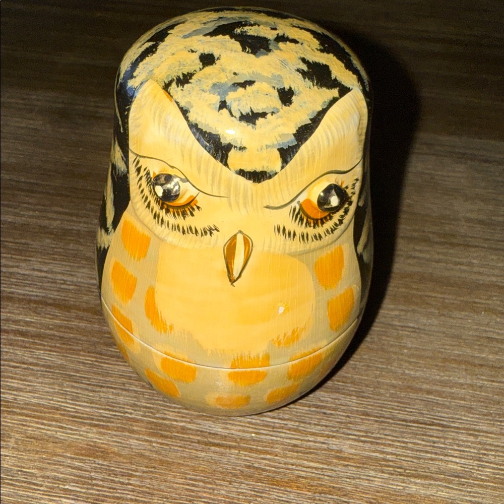 Owl 🦉 nesting dolls rustic Russian doll style nesting owl figures - Picture 2 of 6